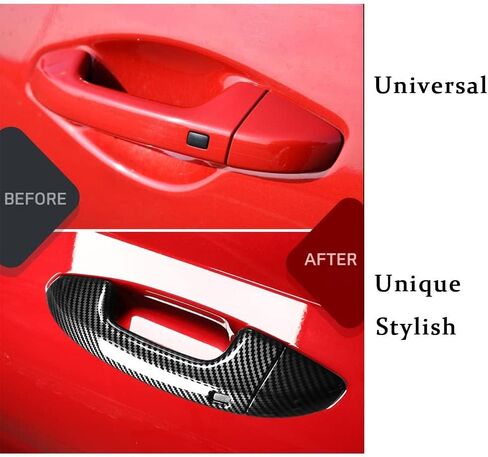 YOUTOOCAR Carbon Fiber Pattern Door Handle Cover Compatible with Kia Stinger 2017-2024 Accessories in Saudi Arabia