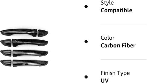 YOUTOOCAR Carbon Fiber Pattern Door Handle Cover Compatible with Kia Stinger 2017-2024 Accessories in Saudi Arabia