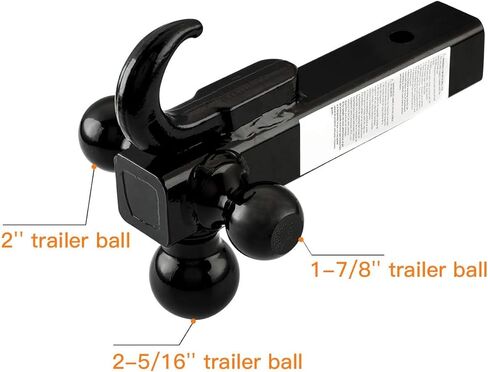 حامل كروي للمقطورة مع خطاف وصلة ودبوس وصلة، 1-7/8 بوصة، 2 بوصة و2-5/16 بوصة، كرة وصلة، وصلة سحب، كرة سوداء، TS2010 in Kuwait