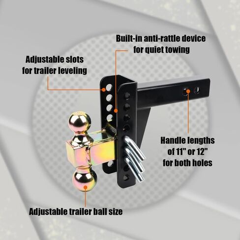 45900 Adjustable Trailer Hitch Ball Mount 2-Inch Receiver Fits for Trailer Adjustable Ball Mount Heavy Duty 6-Inch,Drop 2 and 2-5/16-Inch Trailer Hitch Ball 14000lbs in Kuwait