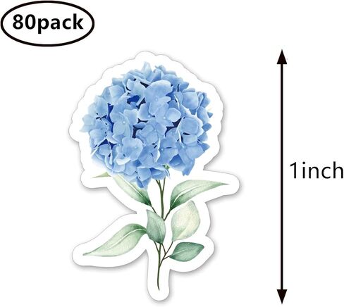 Blue Hydrangea Stickers 1in for Scrapbooking, Arts, Craft, Kids DIY, Calendars Journals 80-Pack in Saudi Arabia