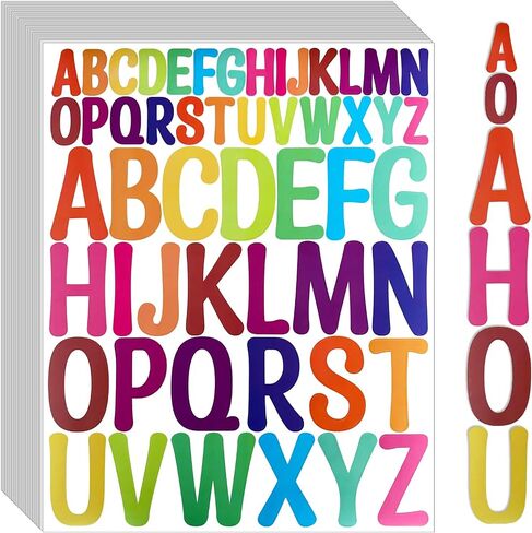 Bemeol Letter Stickers 30 Sheets Self Adhesive Vinyl Stick on Letters Capital Alphabet Sticker Letter for Bulletin Boards Classroom Home Business Decor(Black,1Inch,2Inch) in Saudi Arabia