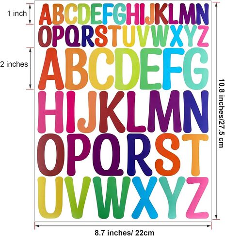 Bemeol Letter Stickers 30 Sheets Self Adhesive Vinyl Stick on Letters Capital Alphabet Sticker Letter for Bulletin Boards Classroom Home Business Decor(Black,1Inch,2Inch) in Saudi Arabia