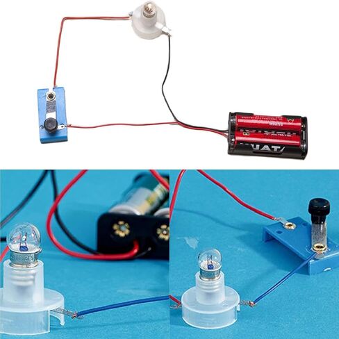 Electrical Circuit Experiment Kit, Small Bulb Lights Up Kit Basic Physic Science Playset Educational STEM Kit A OneSize Use Safety Easy Installation,Learning and Education in Saudi Arabia