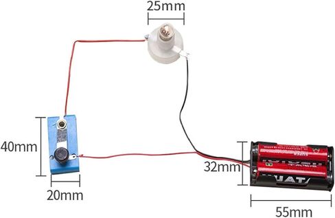 Electrical Circuit Experiment Kit, Small Bulb Lights Up Kit Basic Physic Science Playset Educational STEM Kit A OneSize Use Safety Easy Installation,Learning and Education in Saudi Arabia