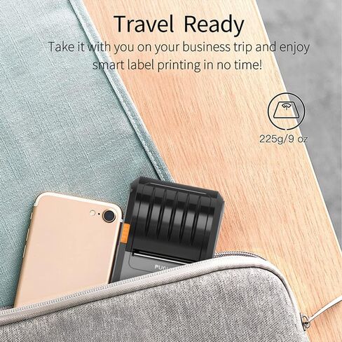 PUQU Q1 Label Maker - Portable Label Printer Bluetooth Wireless Thermal Sticker Machine for Clothing, Jewelry, Retail, Cable, Mailing, Barcode and More, Compatible with Android & iOS System, White in Saudi Arabia