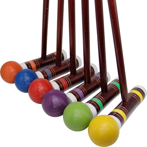 Juegoal Six Player Deluxe Croquet Set with Wooden Mallets, Colored Balls, Sturdy Bag for Adults &Kids, Perfect for Lawn, Backyard and Park, 28 Inch in Saudi Arabia