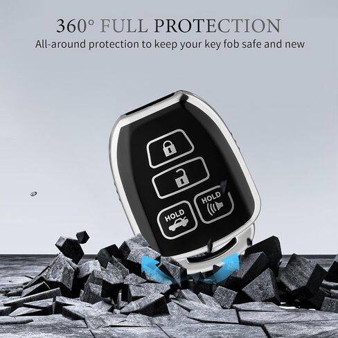 OFFCURVE Key Fob Cover for Toyota, Car Key Case for Toyota Corolla 2014 2015 2016 2017 2018 2019 Camry 2014-2017 Tacoma 2016-2018 Car Smart Key Accessories Holder Protector, Black Gold in Saudi Arabia