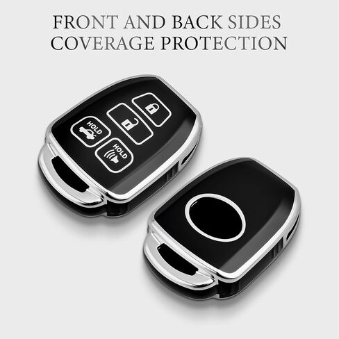 OFFCURVE Key Fob Cover for Toyota, Car Key Case for Toyota Corolla 2014 2015 2016 2017 2018 2019 Camry 2014-2017 Tacoma 2016-2018 Car Smart Key Accessories Holder Protector, Black Gold in Saudi Arabia