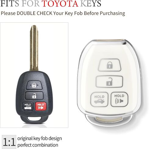 OFFCURVE Key Fob Cover for Toyota, Car Key Case for Toyota Corolla 2014 2015 2016 2017 2018 2019 Camry 2014-2017 Tacoma 2016-2018 Car Smart Key Accessories Holder Protector, Black Gold in Saudi Arabia