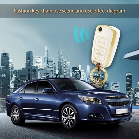 متوافق مع غطاء Chevy Key Fob مع حبل سلسلة المفاتيح، أغطية مفاتيح ناعمة من مادة TPU بديلة لسيارة شيفروليه بويك كامارو كروز إكوينوكس ماليبو إمبالا سبارك سونيك جي إم سي-أسود in Saudi Arabia