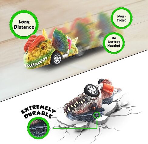 لعبة الديناصورات - سيارات السحب - عبوة من 6 قطع | ألعاب الديناصورات للأطفال 2-4 | ألعاب سيارة الديناصورات القابلة للسحب للأطفال | سيارات سباق الديناصورات | ألعاب الديناصورات الصغيرة للأطفال من سن 3 إلى 5 سنوات in Kuwait