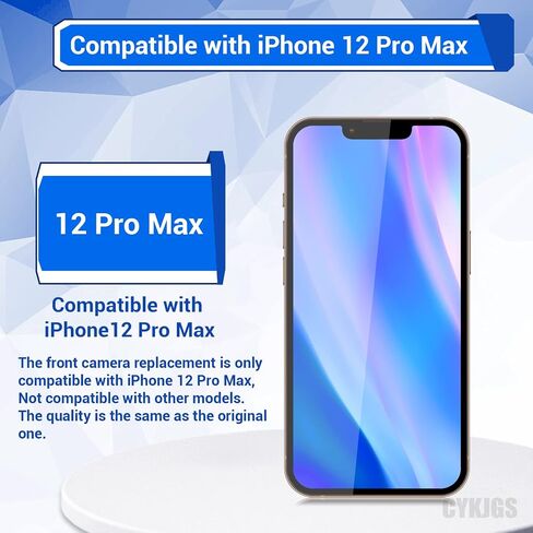 لاستبدال الكاميرا الأمامية لهاتف iPhone 12 Pro Max OEM 12 ميجابكسل جزء الكاميرا الأمامية الجديدة التي تواجه وحدة العدسات وجهاز إرسال واستقبال الضوء مجموعة أدوات إصلاح الموصل لـ A2342 A2410 A2411 A2412 in Kuwait