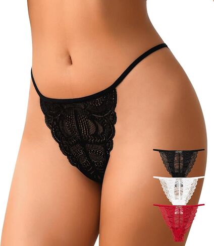 CULAYII Bikini Underwear for Women Lace Ladies Panties Lightweight V-shaped Underwear High-cut String Underwear Womans Pack in Saudi Arabia