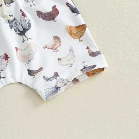 Toddler Baby Boy Farm Clothes Western Farm Chicken Animals/Tractor Shirt+Short Pant Summer Short Outfit Country Stuff in Kuwait