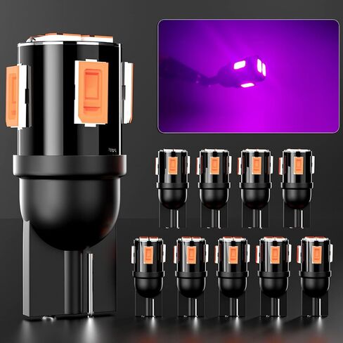 T10 194 168 لمبات LED كهرمان 5630 شرائح 2825 175 W5W LED مصابيح بديلة 2500K 12V لقارب عائم لصيد الأسماك واليخوت الداخلية مجاملة Transom Deck Dock Step Lights، 10 قطع in Kuwait