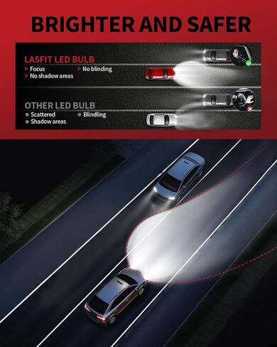 مصابيح LED LASFIT H11، مصابيح ضباب LED أكثر سطوعًا بنسبة 400% H8/H16/H9 مع مروحة، 1:1 قابس صغير الحجم N Play IP67 بديل هالوجين مقاوم للماء، حزمة من 2 in Kuwait