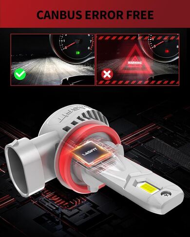 مصابيح LED LASFIT H11، مصابيح ضباب LED أكثر سطوعًا بنسبة 400% H8/H16/H9 مع مروحة، 1:1 قابس صغير الحجم N Play IP67 بديل هالوجين مقاوم للماء، حزمة من 2 in Kuwait