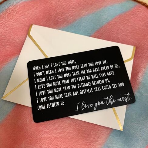 Wallet Card Love Note I Love You Gifts Long Distance Relationship Keepsake Boyfriend Birthday Card for Husband Gifts from Wife Inspirational Gift 1 Year Anniversary Card in Saudi Arabia
