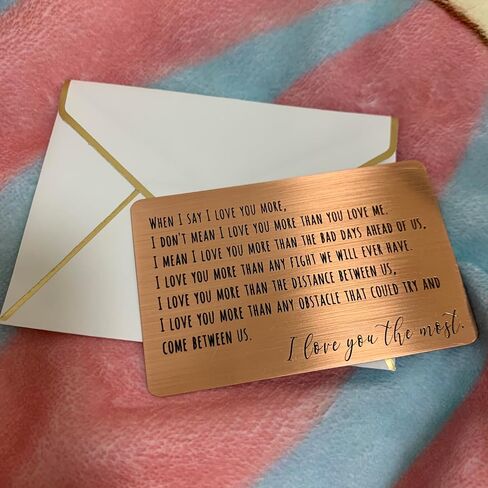Wallet Card Love Note I Love You Gifts Long Distance Relationship Keepsake Boyfriend Birthday Card for Husband Gifts from Wife Inspirational Gift 1 Year Anniversary Card in Saudi Arabia