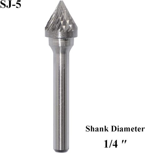 SJ-5 Tungsten Carbide Burr Rotary File 60 degree Cone Shape Double Cut with 1/4''Shank for Die Grinder Drill Bit in Saudi Arabia