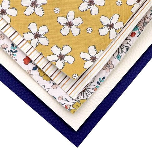 David Accessories نمط البقرة فو الجلود ورقة نمط الجلود الاصطناعية قماش الظهر 5 قطع 7.7 "× 12.9" (20 سم × 33 سم) لصناعة القرط DIY الحرف اليدوية (أ) in Saudi Arabia