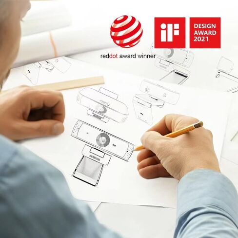 معتمد من AUSDOM Zoom، كاميرا ويب 2K مع ميكروفون وغطاء للخصوصية، كاميرا USB AW651S Autofocus HD للكمبيوتر الشخصي MAC، تعمل مع Zoom Skype Teams، أسود in Kuwait