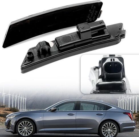 NSLUMO مصابيح LED للعلامات الجانبية متوافقة مع كاديلاك CT5 2020 2021 2022 2023 كهرماني Led للمصد الأمامي للعلامة الجانبية عاكس مكرر طقم مصابيح LH RH شريط عدسات مدخن LED علامات جانبية OEM استبدال in Saudi Arabia