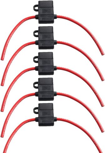 ESUPPORT 12 Gauge ATC Fuse Holder Box in-Line AWG Wire Copper 12V 30A Blade Standard Plug Socket Pack of 5 in Saudi Arabia