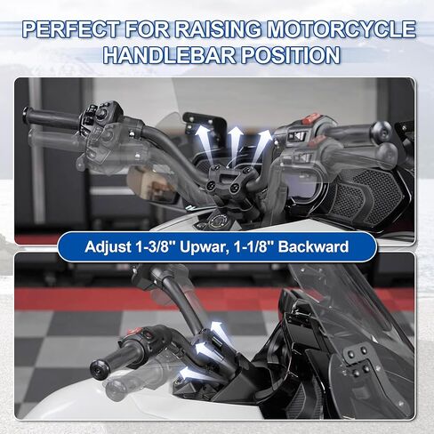 مجموعة أدوات رفع المقود القابلة للتعديل من الألومنيوم الخام 1-1/8 بوصة للخلف 1-3/8 بوصة مع كتل رافعة مناسبة لـ Can-Am Spyder F3/F3S/F3T/F3 Limited (2016+) وRT/RTS (2020+) in Kuwait