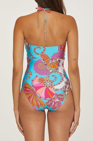 Trina Turk Women's Standard Meilani Bandeau One Piece Swimsuit, Floral Print, Adjustable, Tie Back, Bathing Suits in Saudi Arabia