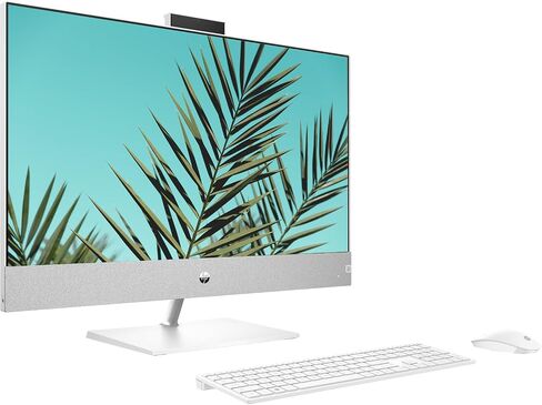 HP Pavilion 27 بوصة QHD الكل في واحد، Intel Core i7-13700T، NVIDIA GeForce RTX 3050، ذاكرة وصول عشوائي 64 جيجابايت، 2 تيرابايت SSD، كاميرا تعمل بالأشعة تحت الحمراء، لوحة مفاتيح وماوس لاسلكي، HDMI، RJ-45، Wi-Fi 6، Windows 11 Pro ، فضة in Kuwait