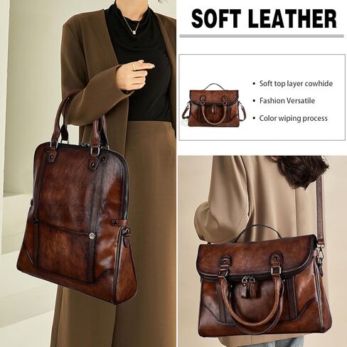 حقيبة يد نسائية من الجلد، حقيبة كروس بمقبض علوي، حقيبة ساعي بريد نسائية بسعة كبيرة in Kuwait