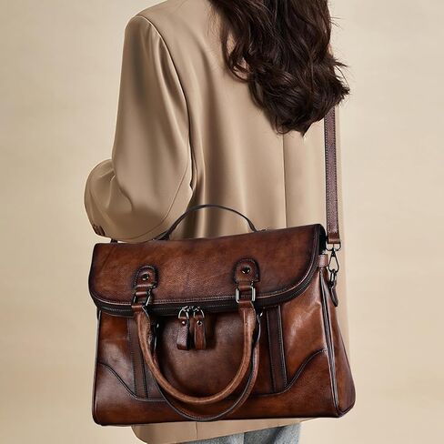 حقيبة يد نسائية من الجلد، حقيبة كروس بمقبض علوي، حقيبة ساعي بريد نسائية بسعة كبيرة in Kuwait