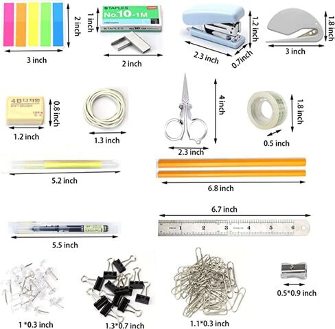 مجموعة لوازم مكتبية محمولة مكونة من 136 قطعة مع منظم مكتب ومجموعة أدوات مكتبية تتضمن أقلامًا ومقصًا ومشابك ورقية وممحاة ومسطرة in Kuwait
