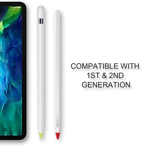 16 Colors Silicone Nibs Tips Cover Compatible with Apple Pencil 1st and 2nd Generation, Silicone Nibs Caps Slim Lightweight Thin Protective Case Noiseless Drawing Fit iPad Pencil (32 Pack) in Saudi Arabia
