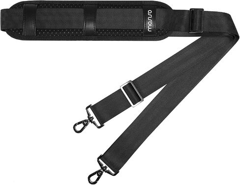 MOSISO 79 inch Shoulder Strap, Breathable Universal Replacement Strap with Non-Slip Padded & Metal Swivel Hooks & Dual Balanced Adjustable Buckles for Laptop Shoulder Bag/Messenger Bag, Black in Saudi Arabia