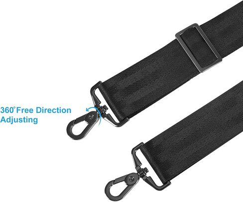 MOSISO 79 inch Shoulder Strap, Breathable Universal Replacement Strap with Non-Slip Padded & Metal Swivel Hooks & Dual Balanced Adjustable Buckles for Laptop Shoulder Bag/Messenger Bag, Black in Saudi Arabia