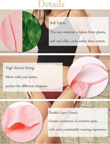 DingLu 5 Pack Women's String Bikini Panties Low Rise Underwear High Cut Stretch Cheeky Panties in Saudi Arabia
