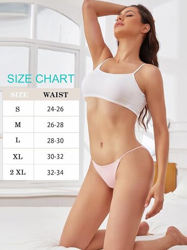 DingLu 5 Pack Women's String Bikini Panties Low Rise Underwear High Cut Stretch Cheeky Panties in Saudi Arabia