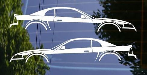 2X Car Silhouette Decal Stickers for Ford Mustang GT 1999-2004 New Edge in Saudi Arabia