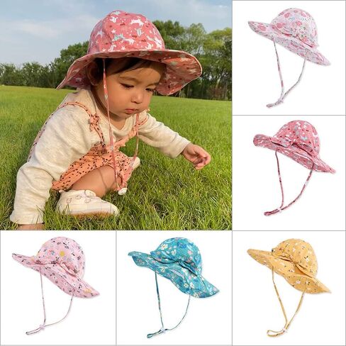 Toddler Kids Baby Girl Breathable Pure Cotton Sun Hat Foldable UV Protection Bowknot Floppy Beach Summer Hats in Saudi Arabia