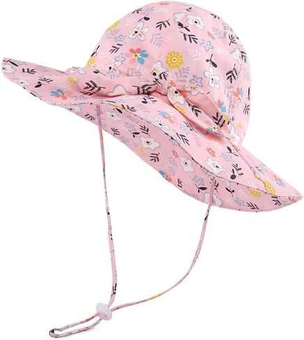 Toddler Kids Baby Girl Breathable Pure Cotton Sun Hat Foldable UV Protection Bowknot Floppy Beach Summer Hats in Saudi Arabia