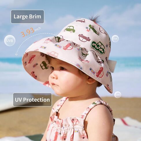 قبعة شمس للأطفال بعامل حماية من الأشعة فوق البنفسجية 50+ للحماية من أشعة الشمس فوق البنفسجية قابلة للطي للأطفال الصغار للأولاد والبنات من عمر 6M-5Y in Kuwait