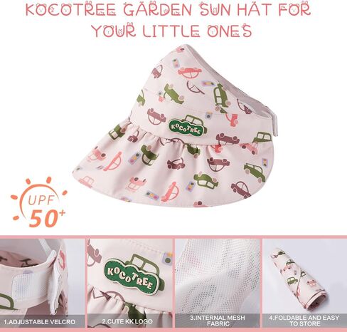 قبعة شمس للأطفال بعامل حماية من الأشعة فوق البنفسجية 50+ للحماية من أشعة الشمس فوق البنفسجية قابلة للطي للأطفال الصغار للأولاد والبنات من عمر 6M-5Y in Kuwait