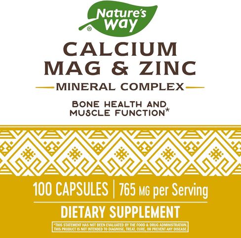 Nature's Way Calcium Magnesium & Zinc 765 mg per serving 100 Capsules in Saudi Arabia