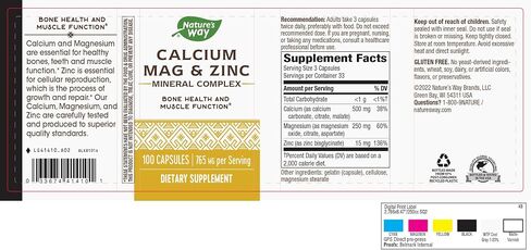 Nature's Way Calcium Magnesium & Zinc 765 mg per serving 100 Capsules in Saudi Arabia