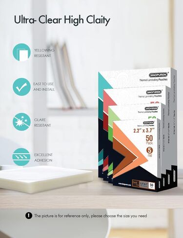 أكياس تغليف حرارية لآلة التغليف، ورقة تغليف سينوبورين، سمك 5 مل، 3.7 × 5.3 بوصة، 50 عبوة، شفافة in Kuwait