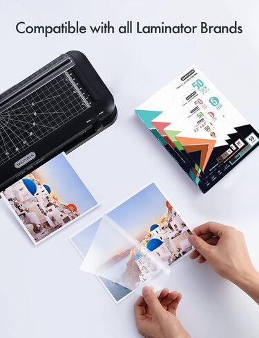 أكياس تغليف حرارية لآلة التغليف، ورقة تغليف سينوبورين، سمك 5 مل، 3.7 × 5.3 بوصة، 50 عبوة، شفافة in Kuwait