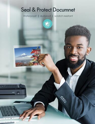 أكياس تغليف حرارية لآلة التغليف، ورقة تغليف سينوبورين، سمك 5 مل، 3.7 × 5.3 بوصة، 50 عبوة، شفافة in Kuwait